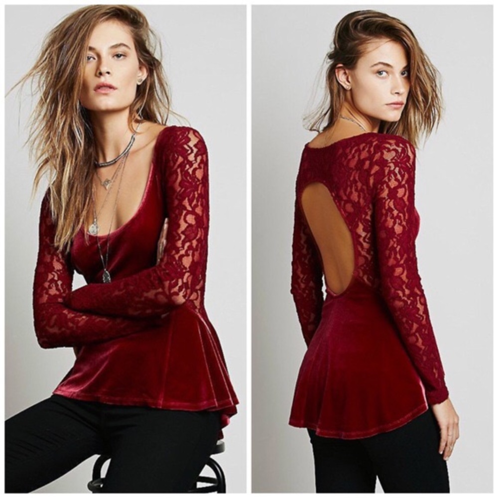 Free People -Lolita Velvet Lace long sleeve